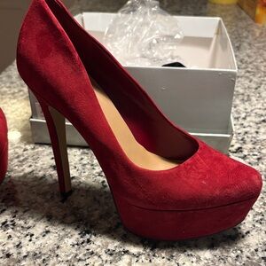 Jessica Simpson Bold Red Suede Heels